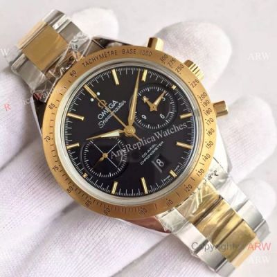 (OM)Replica Swiss Omega Speedmaster 9301 2-Tone Black 44mm Mens Watch